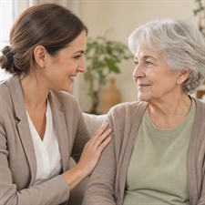 Vertrauensvolles Gespräch mit einer DuoCare Pflegeberaterin