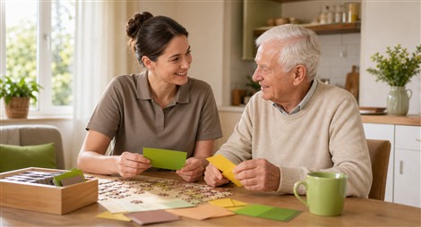 Aktivierende Alltagsbegleitung für einen Senior zu Hause