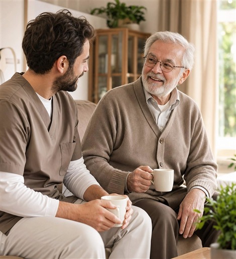 Persönliche Ansprechpartnerin von DuoCare im Gespräch